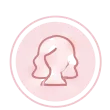 Ícone de perfil de rosto de mulher